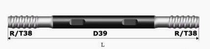 D39 Kernbohrer Durchmessers 39mm Hdd biss Erweiterung Rod 1220mm ISO9001